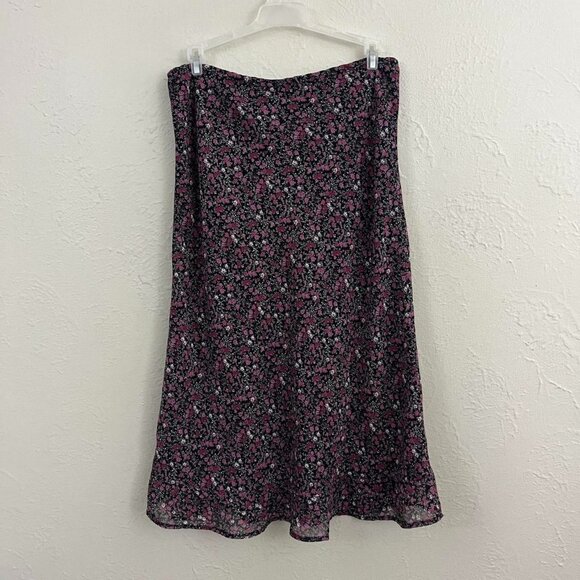 vintage 90s floral preppy girly whimsygoth midi skirt - Picture 4 of 7